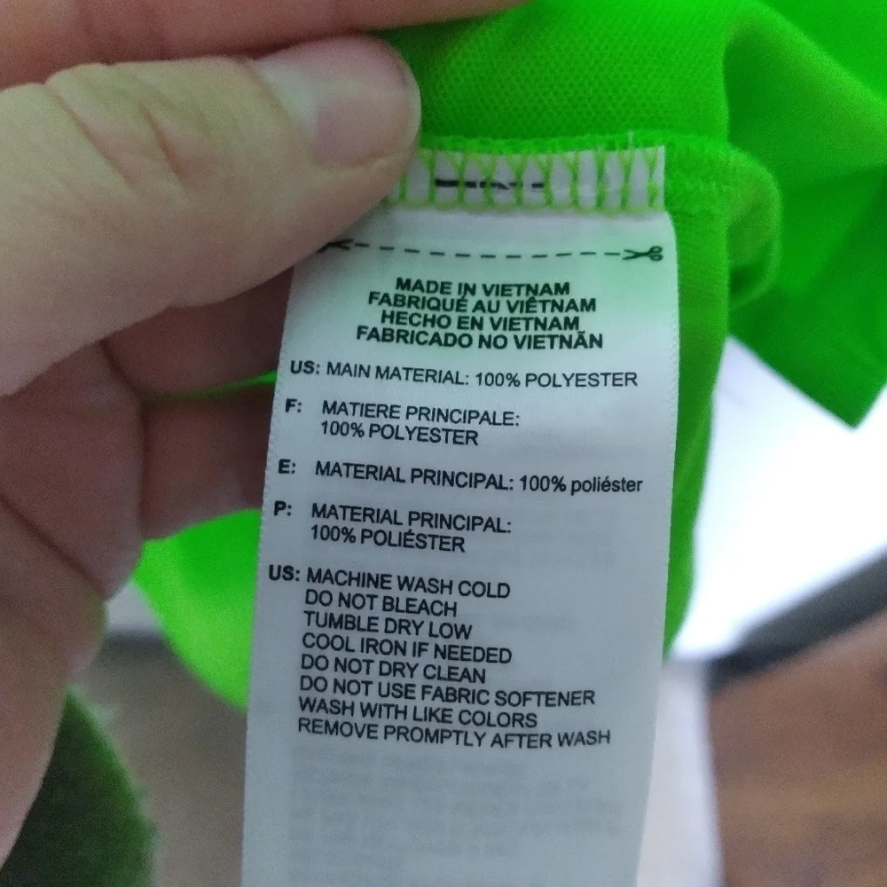 Adidas Golf Neon Green UPF 50 Performance Polo Shirt Size Medium New - Picture 9 of 9